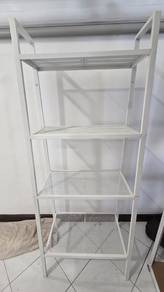 White 4-Tier Metal Mesh Shelf