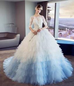 White blue Wedding bridal dress gown RB0986