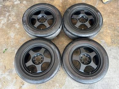 Rim second 15 Spoon sw388 siap tayar vios myvi gn2