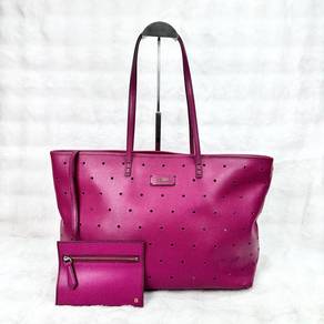 Fendi Perforated Pink Zukka with Pouch Tote Bag