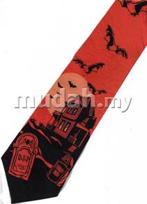 Halloween Haunted Ghost House Tombstone Neck Tie