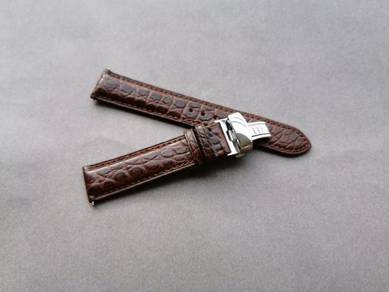 Genuine Mississippi ALLIGATOR Brown Watch Strap