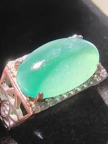 Ice Green with Flower Natural Burma Jadeite Jade
