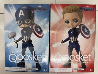Qposket Captain America Figure Set (Mask+Unmask)⁠
