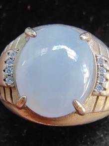 Giok Jadeite Jed Burma Ungu Lavender Ais Gred A