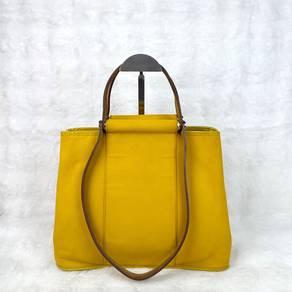 Hermes Cabag canvas shoulder bag vibrant yellow