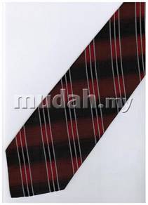 ER16 Red Black White Striped Formal Neck Tie