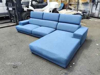 L-shape blue sofa set