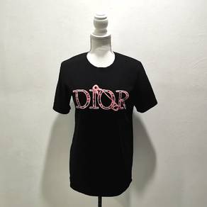 Dior Black Safety Pin Embroidered T-Shirt