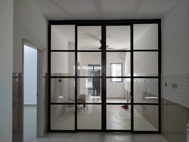 38) Pintu Sliding Gantung Bilik Pejabat Aluminium