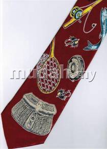 Fish Fishing Equipment Marine Life Fancy Neck Tie