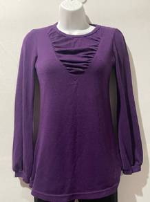 Baju blouse purple Wrap Flare Blouse