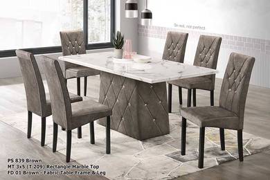 Meja makan marble 
