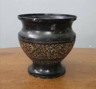 Vintage brass bowl vase tembaga