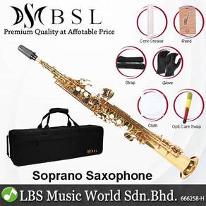 BSL Soprano Saxophone B Flat Split Pipe Wind Instr