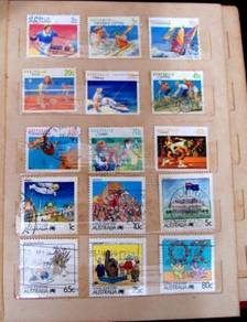 Stamps Australia - Sports & Living Together 15 pcs