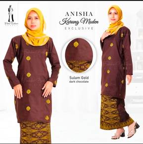 Baju Kurung Modern Songket Tenun Soft Cotton Bunga