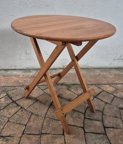 Solid Teak Wood Foldable Round Wooden Table