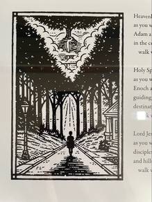 Christian Liturgy Art Linograph print Framed