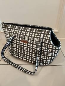 Pet Carrier Bag - Black and White Plaid (TRENTIE)