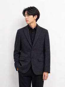 ORIHICA Japan Charcoal Grey Wool Blend Blazer