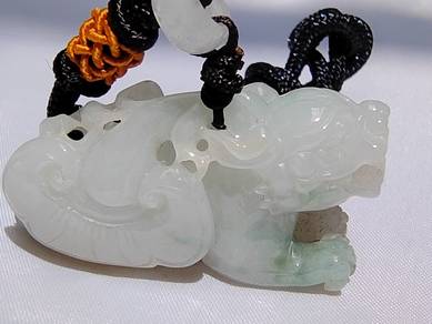 Icy Ice White Jadeite Jade "PI XIU" Pendant