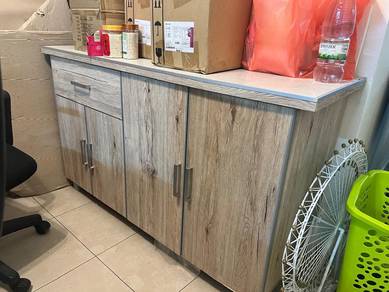 Wooden cabinet with drawer and door