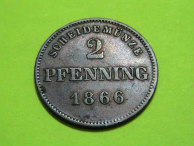Bayern 2 Pfennig 1866 [Kod : A1750]