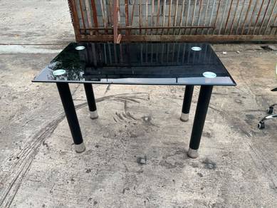 4ft Tempered Glass Dining Table Meja Makan