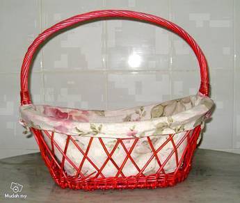 Red Basket - Cloth Lined