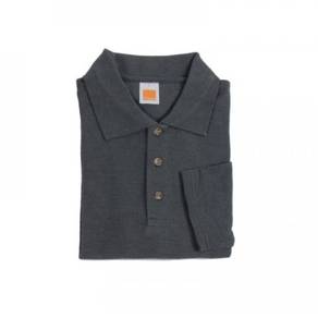 T-shirt Plain Polo OrenSport Long Sleeve Dark Grey