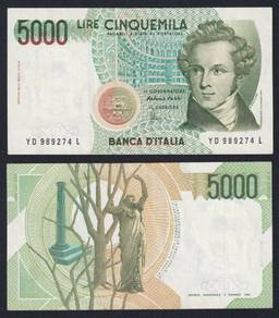 Italy 5000 LIRE 1985 P 111c Fazio Amici