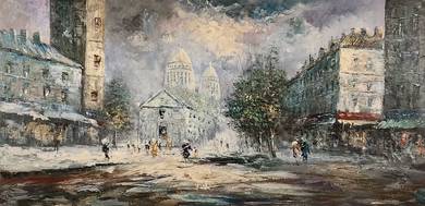 European Street Scene – Reproduction Oil Painting