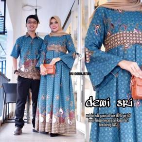 Muslimah Dewi Set Batik Couple red blue pink