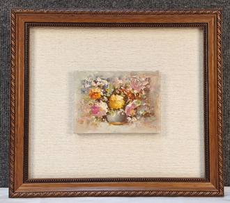 Framed Floral Oil Painting - Floral Mosaic