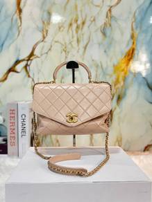 Chnael Envelope Flap Bag With Top Handle