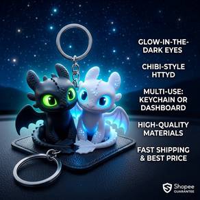 Dragon Toothless & Light Fury Keychain / Dashboard