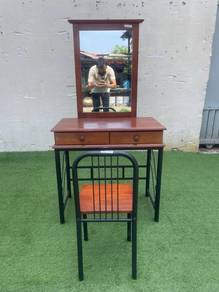 YF09AA Meja Solek Kayu 2.5 Feet with Stool Chair