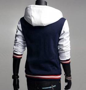 007 R LOGO VARSiTY HOODIE BLUE SWEATER JACKET