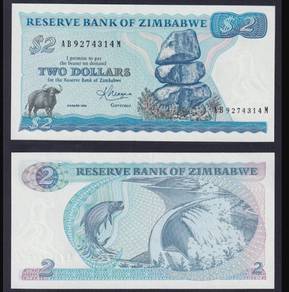 Zimbabwe 2 Dollars 1983 - Pick 1b  AU