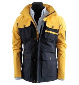 P99307 Multi-Pocket Hoodie Blue Red Coat Jacket