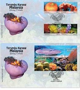 First Day Cover Living Corals In Malaysia 2013