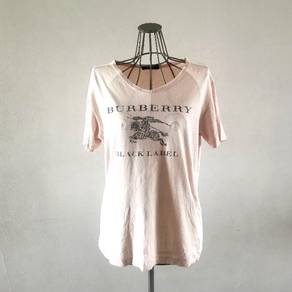 Burberry Black Label Big Logo Pink V-Neck Top
