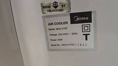 Midea Air Cooler MAC-215F