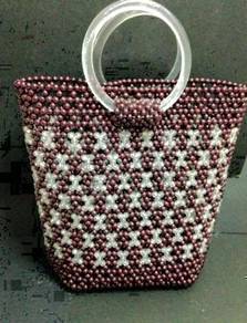Retro Beaded Handbag - Purple (Unused)
