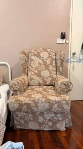 Vintage Floral Wingback Armchair / Sofa