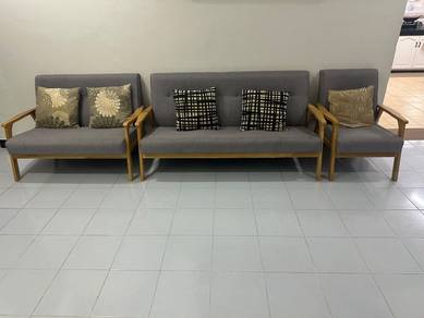 Sofa Kayu 3 set + Bantal Free