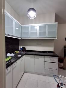 Kitchen cabinet counter table fluted panel