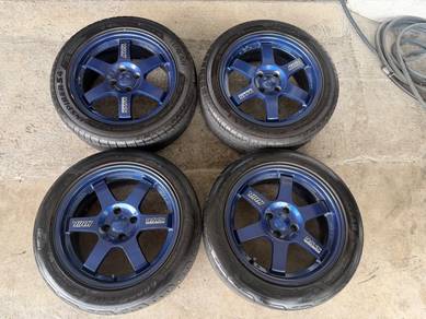 Rim te37 magblue thailand 16 inch siap tayar