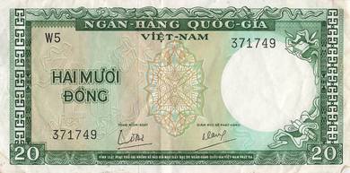 SOUTH VIETNAM 20 Dong  1964 - Pick 16a  vf